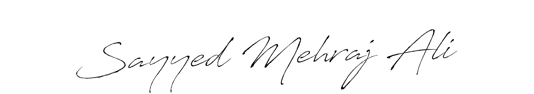 How to make Sayyed Mehraj Ali name signature. Use Antro_Vectra style for creating short signs online. This is the latest handwritten sign. Sayyed Mehraj Ali signature style 6 images and pictures png