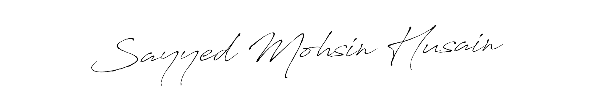 How to make Sayyed Mohsin Husain name signature. Use Antro_Vectra style for creating short signs online. This is the latest handwritten sign. Sayyed Mohsin Husain signature style 6 images and pictures png