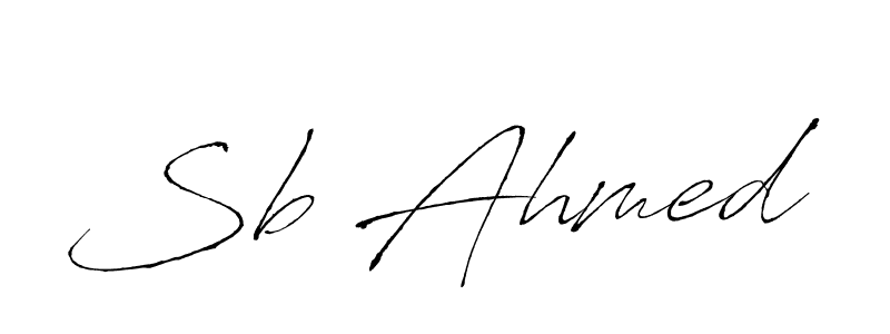 How to make Sb Ahmed name signature. Use Antro_Vectra style for creating short signs online. This is the latest handwritten sign. Sb Ahmed signature style 6 images and pictures png