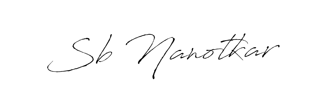 The best way (Antro_Vectra) to make a short signature is to pick only two or three words in your name. The name Sb Nanotkar include a total of six letters. For converting this name. Sb Nanotkar signature style 6 images and pictures png