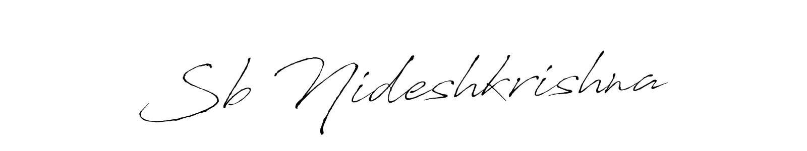Sb Nideshkrishna stylish signature style. Best Handwritten Sign (Antro_Vectra) for my name. Handwritten Signature Collection Ideas for my name Sb Nideshkrishna. Sb Nideshkrishna signature style 6 images and pictures png