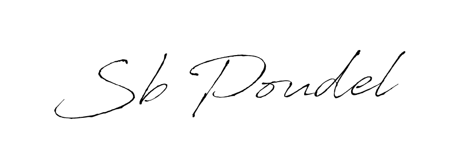 Design your own signature with our free online signature maker. With this signature software, you can create a handwritten (Antro_Vectra) signature for name Sb Poudel. Sb Poudel signature style 6 images and pictures png