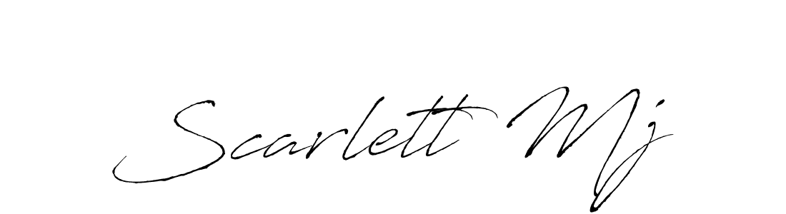 How to make Scarlett Mj name signature. Use Antro_Vectra style for creating short signs online. This is the latest handwritten sign. Scarlett Mj signature style 6 images and pictures png