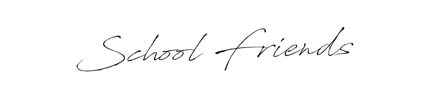 Create a beautiful signature design for name School Friends. With this signature (Antro_Vectra) fonts, you can make a handwritten signature for free. School Friends signature style 6 images and pictures png