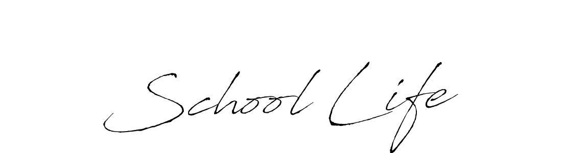 Make a beautiful signature design for name School Life. With this signature (Antro_Vectra) style, you can create a handwritten signature for free. School Life signature style 6 images and pictures png