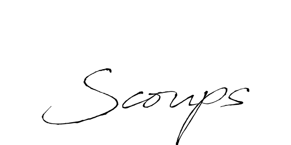 Make a beautiful signature design for name Scoups. With this signature (Antro_Vectra) style, you can create a handwritten signature for free. Scoups signature style 6 images and pictures png