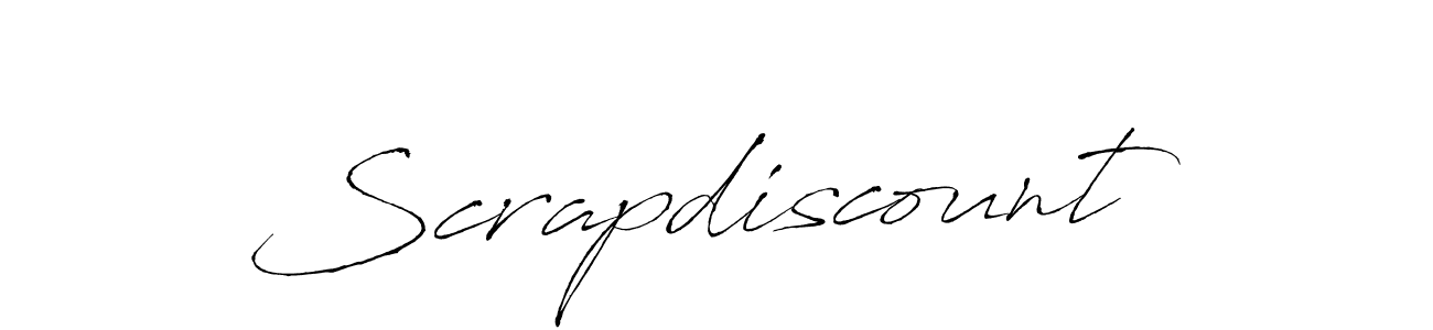 Make a beautiful signature design for name Scrapdiscount. With this signature (Antro_Vectra) style, you can create a handwritten signature for free. Scrapdiscount signature style 6 images and pictures png