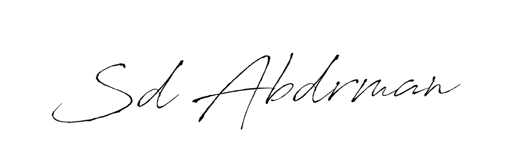 Design your own signature with our free online signature maker. With this signature software, you can create a handwritten (Antro_Vectra) signature for name Sd Abdrman. Sd Abdrman signature style 6 images and pictures png