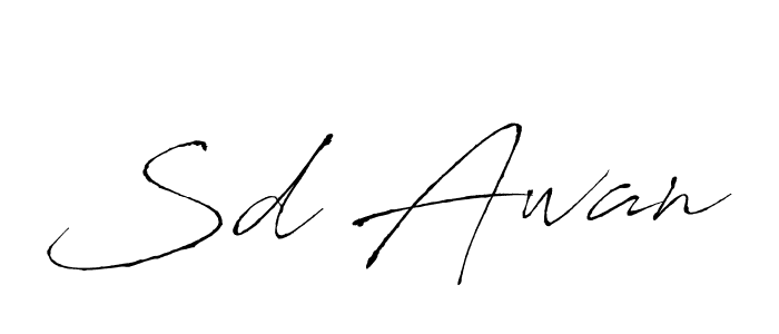 Create a beautiful signature design for name Sd Awan. With this signature (Antro_Vectra) fonts, you can make a handwritten signature for free. Sd Awan signature style 6 images and pictures png