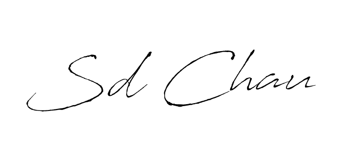 Make a beautiful signature design for name Sd Chau. With this signature (Antro_Vectra) style, you can create a handwritten signature for free. Sd Chau signature style 6 images and pictures png