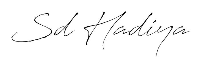 The best way (Antro_Vectra) to make a short signature is to pick only two or three words in your name. For converting this name Sd Hadiya. Sd Hadiya signature style 6 images and pictures png