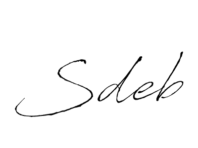 Use a signature maker to create a handwritten signature online. With this signature software, you can design (Antro_Vectra) your own signature for name Sdeb. Sdeb signature style 6 images and pictures png