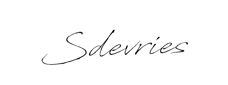Use a signature maker to create a handwritten signature online. With this signature software, you can design (Antro_Vectra) your own signature for name Sdevries. Sdevries signature style 6 images and pictures png