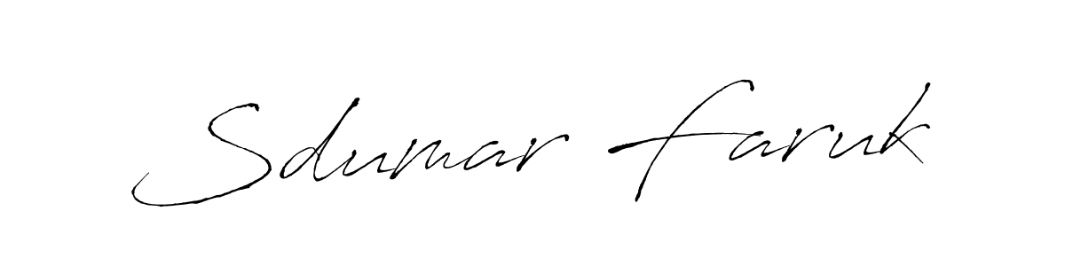 Make a beautiful signature design for name Sdumar Faruk. With this signature (Antro_Vectra) style, you can create a handwritten signature for free. Sdumar Faruk signature style 6 images and pictures png