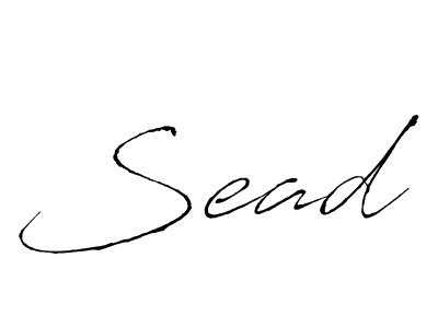 Make a beautiful signature design for name Sead. With this signature (Antro_Vectra) style, you can create a handwritten signature for free. Sead signature style 6 images and pictures png