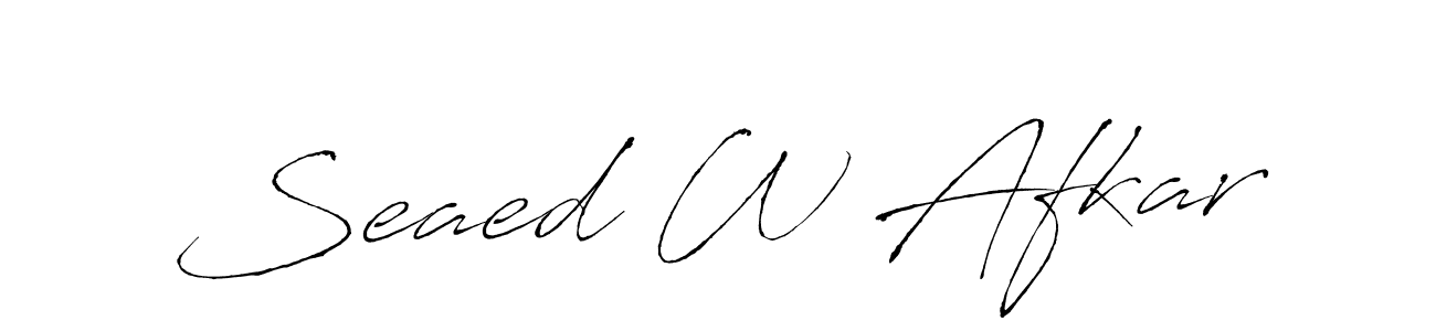 if you are searching for the best signature style for your name Seaed W Afkar. so please give up your signature search. here we have designed multiple signature styles  using Antro_Vectra. Seaed W Afkar signature style 6 images and pictures png