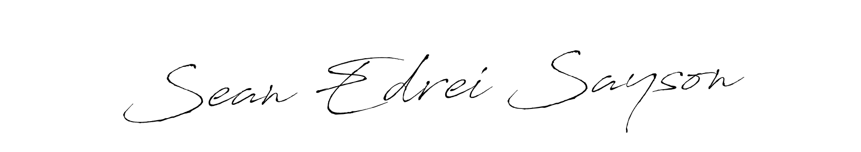 This is the best signature style for the Sean Edrei Sayson name. Also you like these signature font (Antro_Vectra). Mix name signature. Sean Edrei Sayson signature style 6 images and pictures png