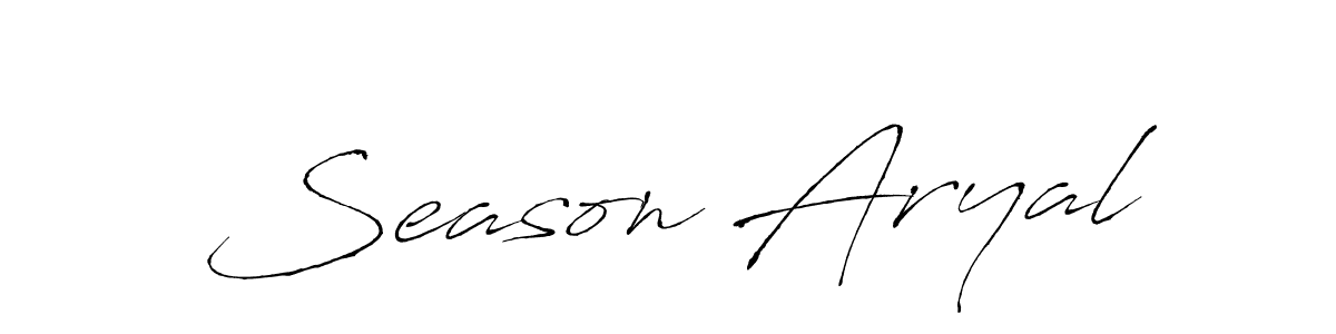 Season Aryal stylish signature style. Best Handwritten Sign (Antro_Vectra) for my name. Handwritten Signature Collection Ideas for my name Season Aryal. Season Aryal signature style 6 images and pictures png
