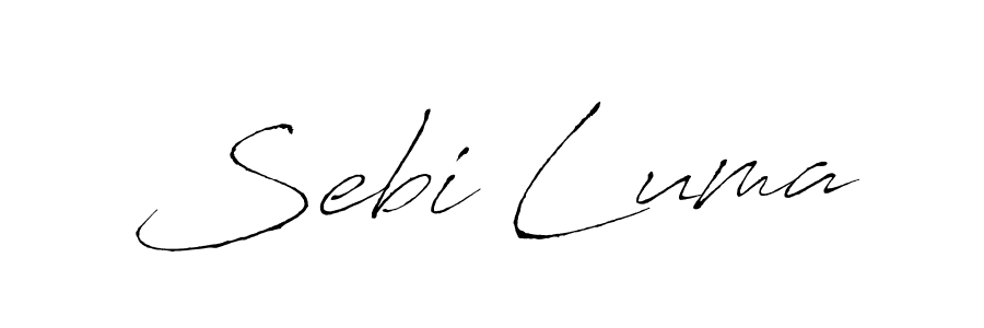 Make a beautiful signature design for name Sebi Luma. With this signature (Antro_Vectra) style, you can create a handwritten signature for free. Sebi Luma signature style 6 images and pictures png