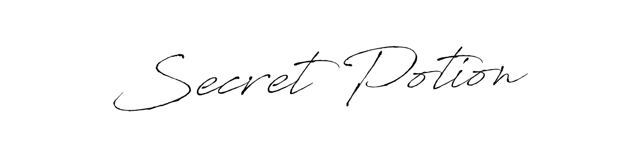 Create a beautiful signature design for name Secret Potion. With this signature (Antro_Vectra) fonts, you can make a handwritten signature for free. Secret Potion signature style 6 images and pictures png