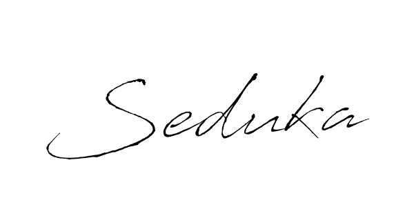 Create a beautiful signature design for name Seduka. With this signature (Antro_Vectra) fonts, you can make a handwritten signature for free. Seduka signature style 6 images and pictures png