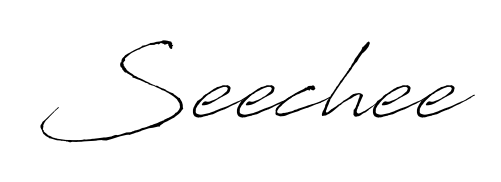Stand out with a creative autograph for Seechee. The Antro_Vectra styling blends modern aesthetics with classic signature flourishes. Seechee signature style 6 images and pictures png