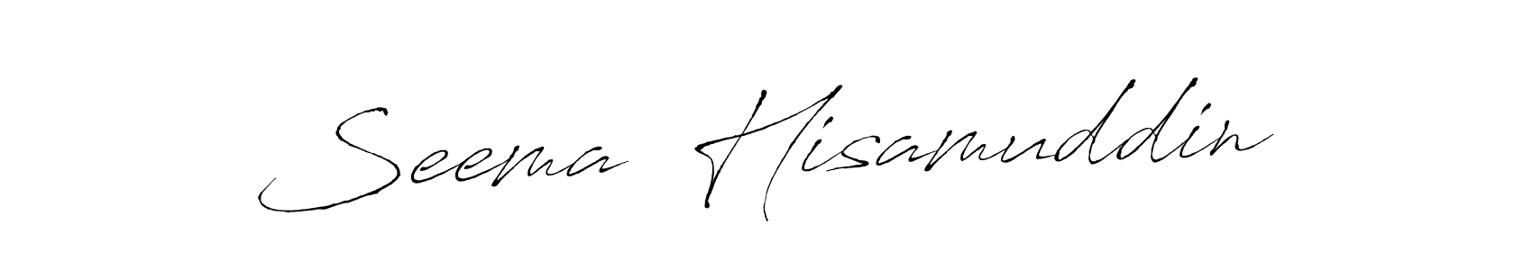 Create a beautiful signature design for name Seema  Hisamuddin. With this signature (Antro_Vectra) fonts, you can make a handwritten signature for free. Seema  Hisamuddin signature style 6 images and pictures png