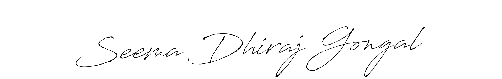 How to make Seema Dhiraj Gongal signature? Antro_Vectra is a professional autograph style. Create handwritten signature for Seema Dhiraj Gongal name. Seema Dhiraj Gongal signature style 6 images and pictures png