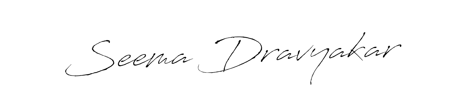 Design your own signature with our free online signature maker. With this signature software, you can create a handwritten (Antro_Vectra) signature for name Seema Dravyakar. Seema Dravyakar signature style 6 images and pictures png