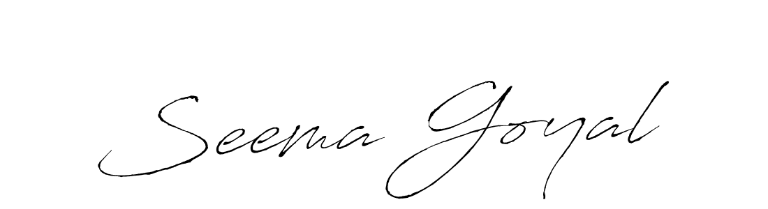 Create a beautiful signature design for name Seema Goyal. With this signature (Antro_Vectra) fonts, you can make a handwritten signature for free. Seema Goyal signature style 6 images and pictures png