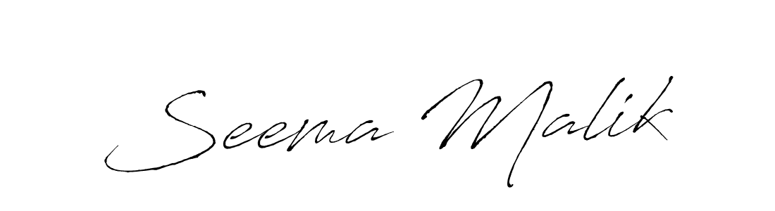 Make a beautiful signature design for name Seema Malik. With this signature (Antro_Vectra) style, you can create a handwritten signature for free. Seema Malik signature style 6 images and pictures png
