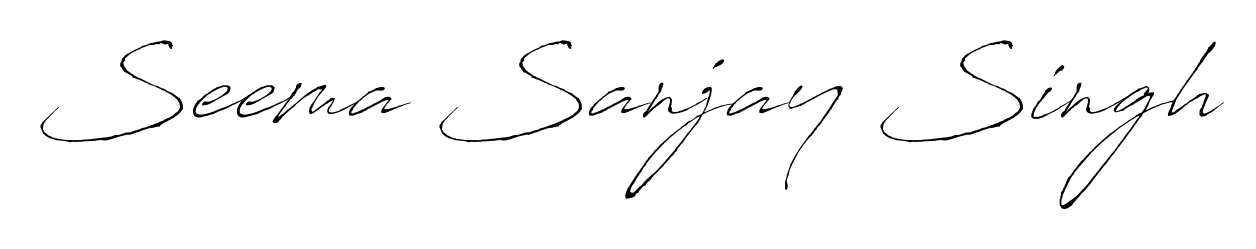 The Antro_Vectra typeface gives name Seema Sanjay Singh a refined look. Suitable for certificates, diplomas, and official verification. Seema Sanjay Singh signature style 6 images and pictures png
