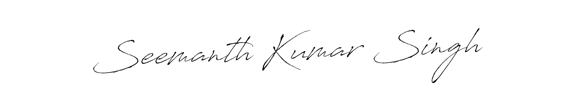 How to make Seemanth Kumar Singh name signature. Use Antro_Vectra style for creating short signs online. This is the latest handwritten sign. Seemanth Kumar Singh signature style 6 images and pictures png