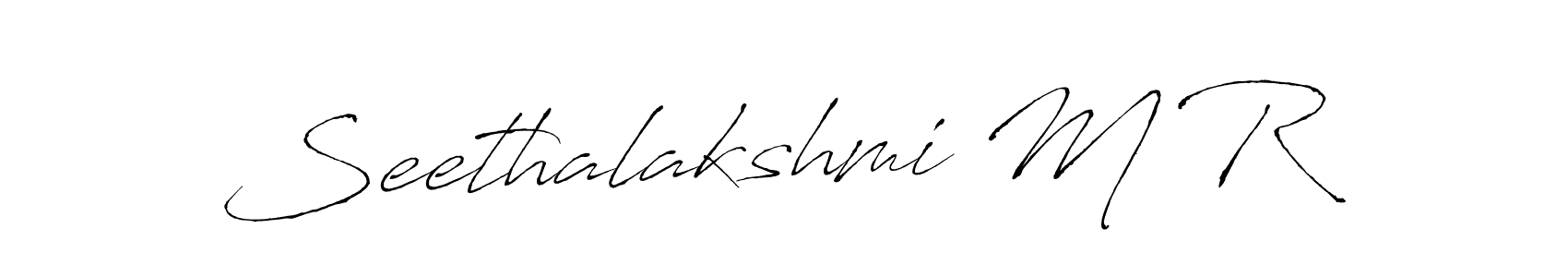 Make a beautiful signature design for name Seethalakshmi M R. With this signature (Antro_Vectra) style, you can create a handwritten signature for free. Seethalakshmi M R signature style 6 images and pictures png