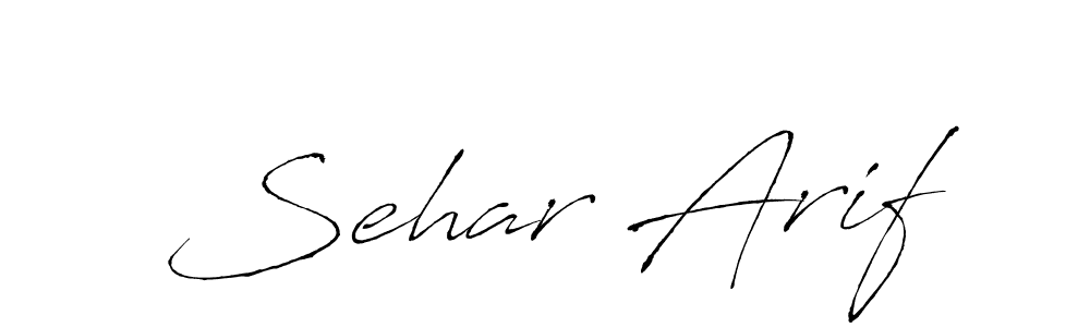 Sehar Arif stylish signature style. Best Handwritten Sign (Antro_Vectra) for my name. Handwritten Signature Collection Ideas for my name Sehar Arif. Sehar Arif signature style 6 images and pictures png