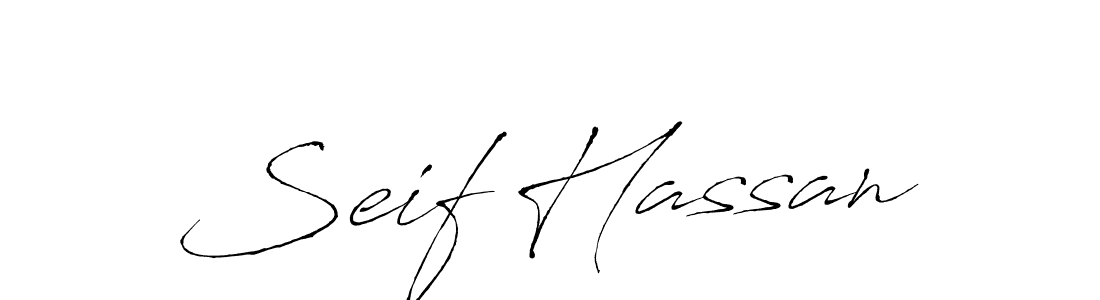 Seif Hassan stylish signature style. Best Handwritten Sign (Antro_Vectra) for my name. Handwritten Signature Collection Ideas for my name Seif Hassan. Seif Hassan signature style 6 images and pictures png