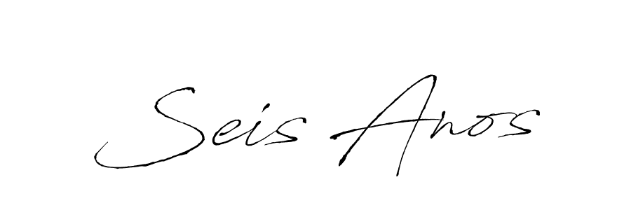 How to make Seis Anos signature? Antro_Vectra is a professional autograph style. Create handwritten signature for Seis Anos name. Seis Anos signature style 6 images and pictures png