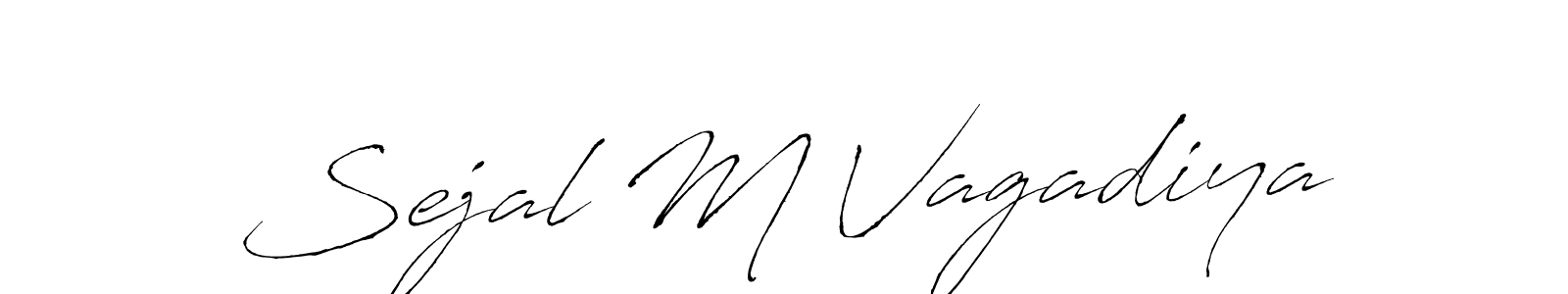 Make a beautiful signature design for name Sejal M Vagadiya. With this signature (Antro_Vectra) style, you can create a handwritten signature for free. Sejal M Vagadiya signature style 6 images and pictures png