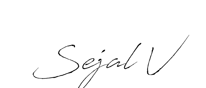 Antro_Vectra is a professional signature style that is perfect for those who want to add a touch of class to their signature. It is also a great choice for those who want to make their signature more unique. Get Sejal V name to fancy signature for free. Sejal V signature style 6 images and pictures png
