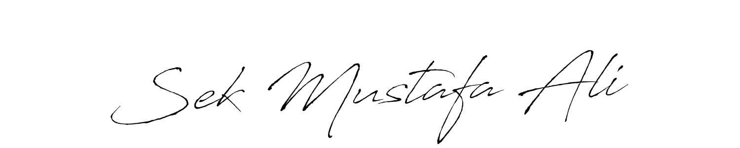 Create a beautiful signature design for name Sek Mustafa Ali. With this signature (Antro_Vectra) fonts, you can make a handwritten signature for free. Sek Mustafa Ali signature style 6 images and pictures png