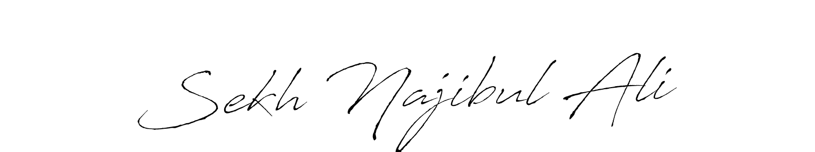 Antro_Vectra is a professional signature style that is perfect for those who want to add a touch of class to their signature. It is also a great choice for those who want to make their signature more unique. Get Sekh Najibul Ali name to fancy signature for free. Sekh Najibul Ali signature style 6 images and pictures png