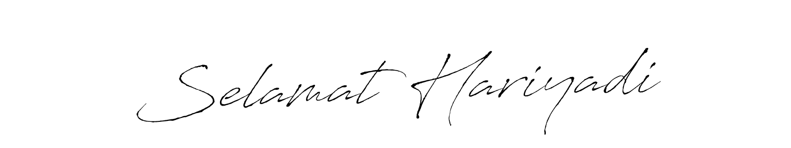 Antro_Vectra is a professional signature style that is perfect for those who want to add a touch of class to their signature. It is also a great choice for those who want to make their signature more unique. Get Selamat Hariyadi name to fancy signature for free. Selamat Hariyadi signature style 6 images and pictures png