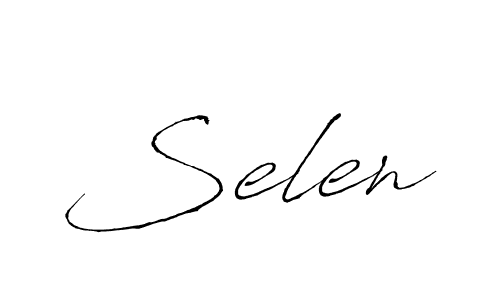 Selen stylish signature style. Best Handwritten Sign (Antro_Vectra) for my name. Handwritten Signature Collection Ideas for my name Selen. Selen signature style 6 images and pictures png