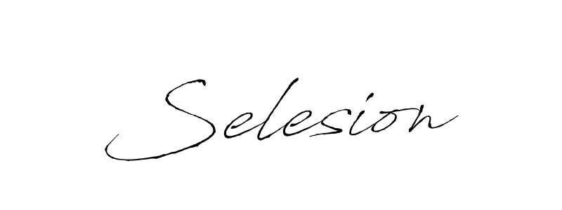 How to make Selesion signature? Antro_Vectra is a professional autograph style. Create handwritten signature for Selesion name. Selesion signature style 6 images and pictures png