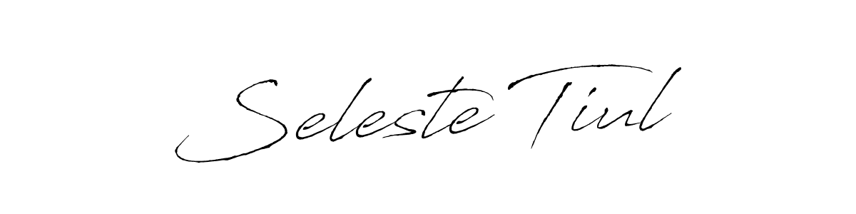 Use a signature maker to create a handwritten signature online. With this signature software, you can design (Antro_Vectra) your own signature for name Seleste Tiul. Seleste Tiul signature style 6 images and pictures png