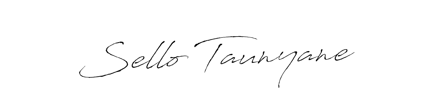 How to make Sello Taunyane name signature. Use Antro_Vectra style for creating short signs online. This is the latest handwritten sign. Sello Taunyane signature style 6 images and pictures png