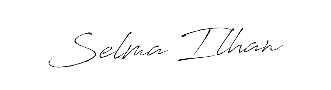 You should practise on your own different ways (Antro_Vectra) to write your name (Selma Ilhan) in signature. don't let someone else do it for you. Selma Ilhan signature style 6 images and pictures png