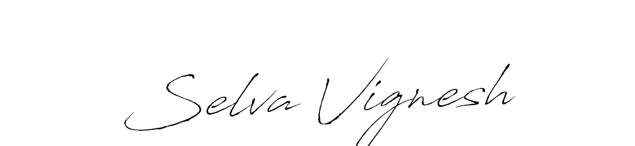 Selva Vignesh stylish signature style. Best Handwritten Sign (Antro_Vectra) for my name. Handwritten Signature Collection Ideas for my name Selva Vignesh. Selva Vignesh signature style 6 images and pictures png