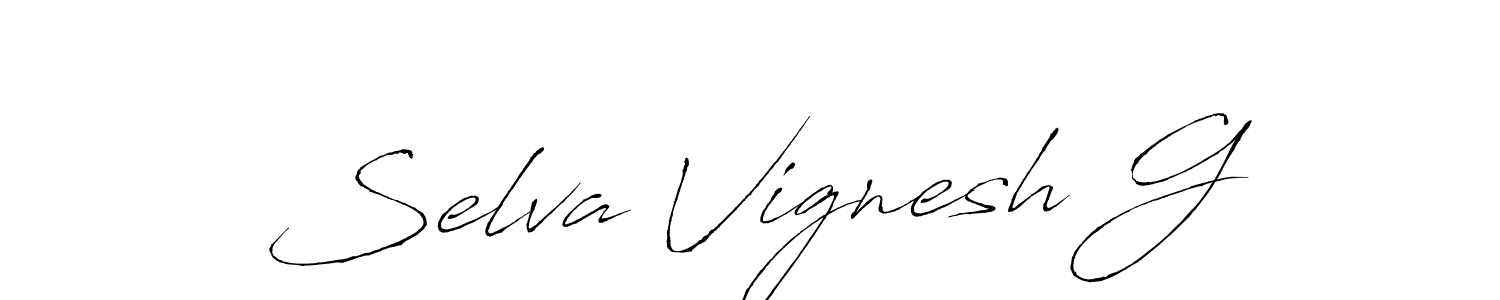 Make a beautiful signature design for name Selva Vignesh G. With this signature (Antro_Vectra) style, you can create a handwritten signature for free. Selva Vignesh G signature style 6 images and pictures png