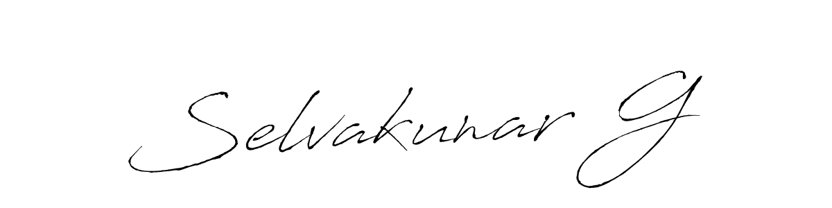 Use a signature maker to create a handwritten signature online. With this signature software, you can design (Antro_Vectra) your own signature for name Selvakunar G. Selvakunar G signature style 6 images and pictures png